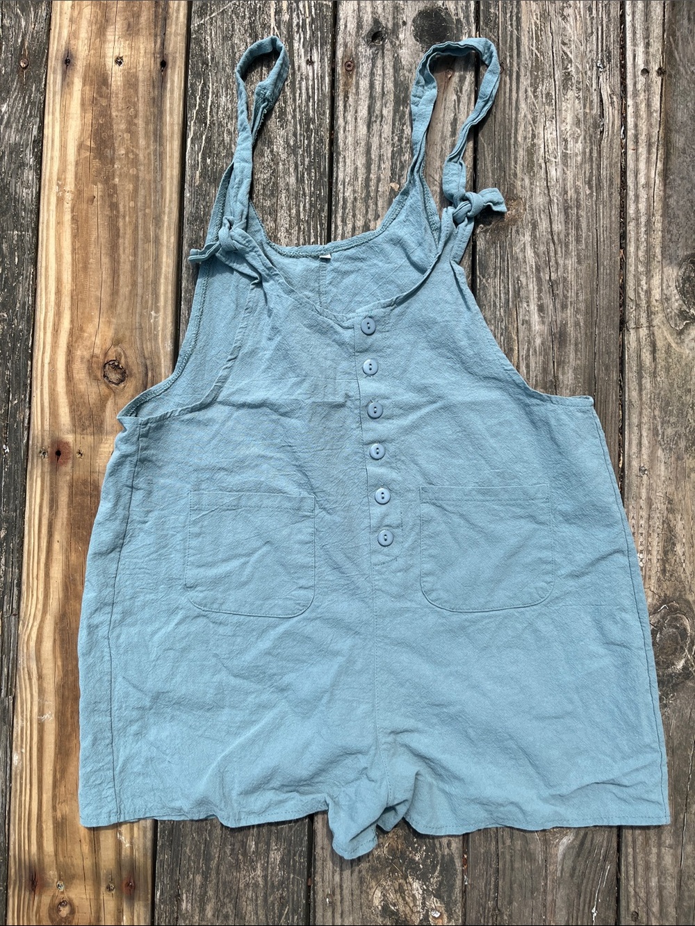 Cotton/Linen Blend Overalls/Romper Shorts